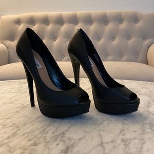 Steve Madden Black Peep Toe Stilettos